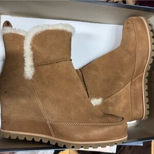 UGG Chestnut Suede Shearling Ankle Boots